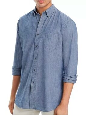 Peter Millar Summer Chambray Button Up Long Sleeve Shirt Men’s XL 100% Cotton